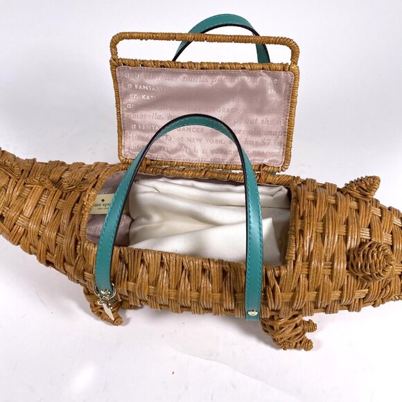RARE KATE SPADE 'Swamped Wicker 3D Alligator' Bag - Picture 9 of 12